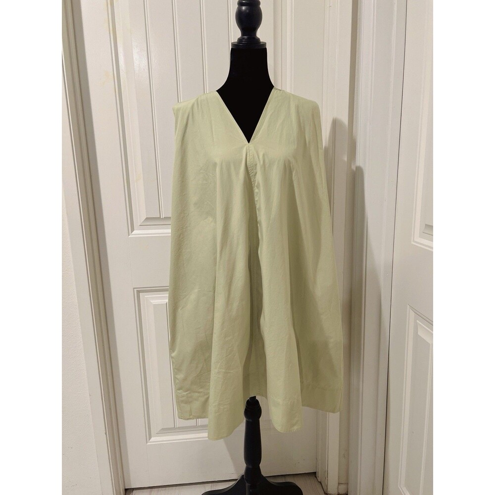 COS Mint Green/pistachio Cotton V-Neck Sleeveless Mini Shift Dress Women’s 10